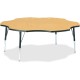 Jonti-Craft Berries Elementary Black Edge Six-leaf Table - For - Table TopBlack Oak, Laminated Top - Four Leg Base - 4 Legs - He