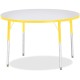 Jonti-Craft Berries Adult Height Color Edge Round Table - For - Table TopLaminated Round, Yellow Top - Four Leg Base - 4 Legs - 
