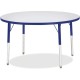 Jonti-Craft Berries Elementary Height Gray Top Color Edge Round Table - For - Table TopGray Round, Laminated Top - Four Leg Base