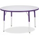 Jonti-Craft Berries Elementary Height Color Edge Round Table - For - Table TopGray Round Top - Four Leg Base - 4 Legs - Height A