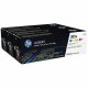 HP 305A CYM (CF370AM) Original Laser Toner Cartridge - Tri-pack - Cyan, Magenta, Yellow - 3 / Carton - 2600 Pages