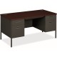 HON Metro Classic HP3262 Pedestal Desk - 60" x 30"29.5" - 5 x Box, File Drawer(s) - Double Pedestal - Square Edge - Finish: Char