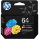 HP 64 (N9J89AN) Original Inkjet Ink Cartridge - Tri-color - 1 Each - 165 Pages