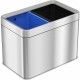 HLS Commercial Stainless Steel Bin Receptacle - Multi-compartment - 5 gal Capacity - Rectangular - Manual - Fingerprint Resistan