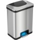 HLS Commercial 13-Gallon Pedal-Sensor Trash Can - Deodorizer - 13 gal Capacity - Rectangular - Touchless/Manual - Sensor, Smudge