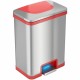 HLS Commercial 13-Gallon Pedal-Sensor Trash Can - Deodorizer - 13 gal Capacity - Rectangular - Touchless - Sensor, Smudge Resist