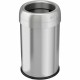 HLS Commercial Stainless Steel Open Top Trash Can - 13 gal Capacity - Round - Manual - Heavy Duty, Fingerprint Resistant, Bacter