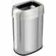 HLS Commercial Stainless Steel Open Top Trash Can - 13 gal Capacity - Elliptical - Manual - Heavy Duty, Fingerprint Resistant, B