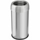 HLS Commercial Stainless Steel Open Top Trash Can - 16 gal Capacity - Round - Manual - Heavy Duty, Fingerprint Resistant, Bacter