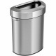 HLS Commercial Semi-Round Open Top Trash Can - 18 gal Capacity - Half-round - Fingerprint Proof, Smudge Resistant, Durable, Hand