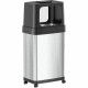 HLS Commercial Dual Push Door Odor Control Trash Can - Push Door Opening - 18 gal Capacity - Rectangular - Rolling - Wheels, Fin