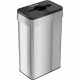 HLS Commercial 21-Gallon Rectangular Open Trash Can - Push Button Opening - 21 gal Capacity - Rectangular - Fingerprint Proof, S