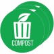 HLS Commercial Refuse Bin Icon Sticker - Waterproof - "Compost" - 1/10" Height x 4" Width x 4" Length - 4" Diameter - Circle - G