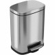 HLS Commercial Stainless Steel Soft Step Trash Can - 1.50 gal Capacity - Fire Resistant - Smooth, Pedal Control, Fingerprint Res