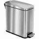 HLS Commercial Soft Step 3-Gallon Trash Can - 3 gal Capacity - Smooth, Pedal Control, Fingerprint Proof, Smudge Resistant, Lid L