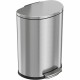 HLS Commercial 13-gallon Soft Step Trash Can - 13 gal Capacity - Half-round - Smooth, Foot Pedal, Fingerprint Proof, Removable I