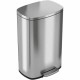 HLS Commercial Stainless Steel Soft Step Trash Can - 13 gal Capacity - Fire Resistant - Smooth, Foot Pedal, Fingerprint Resistan