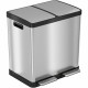 HLS Commercial 16-Gallon Combination Recycle Trash Can - Multi-compartment - 16 gal Capacity - Fingerprint Proof, Smudge Resista