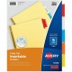 Avery Big Tab Insertable Dividers - Reinforced Gold Edge - 5 Blank Tab(s) - 5 Tab(s)/Set - 8.5" Divider Width x 11" Divider Leng