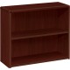 HON 10700 H10752 Bookcase - 36" x 13.1"29.6" - 2 Shelve(s) - Waterfall Edge - Finish: Mahogany