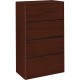 HON 10700 Series Lateral File 4 Drawers - 36" x 20"59.1" - 4 Drawer(s) - Waterfall Edge - Material: Laminate - Finish: Mahogany 