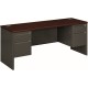 HON 38000 H38854 Pedestal Credenza - 72" x 24"29.5" - 4 x Box, File Drawer(s) - Double Pedestal - Waterfall Edge - Finish: Charc