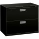 HON Brigade 600 H682 Lateral File - 36" x 19.3"28.4" - 2 Drawer(s) - Finish: Black