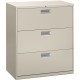 HON Brigade 600 H683 Lateral File - 36" x 18"40.9" - 3 Drawer(s) - Finish: Light Gray