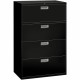 HON Brigade 600 H684 Lateral File - 36" x 19.3"53.3" - 4 Drawer(s) - Finish: Black