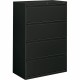 HON 800 Series Lateral File - 4-Drawer - 36" x 19.3" x 53.3" - 4 x Drawer(s) - Legal, Letter - Lateral - Security Lock - Black -