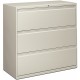 HON Brigade 800 H893 Lateral File - 42" x 18"40.9" - 3 Drawer(s) - Finish: Light Gray