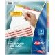 Avery(R) 8 Tab Dividers for 3 Ring Binder, Easy Print & Apply Clear Label Strip, Index Maker(R) Customizable Multicolor Tabs, 5 