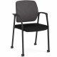 HON Nucleus Guest Chairs - Black Fabric Seat - Black Mesh Back - Four-legged Base - Armrest - 1 Each