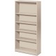 HON Brigade Steel Bookcase | 5 Shelves | 34-1/2"W | Light Gray Finish - 5 Shelf(ves) - 71" Height x 34.5" Width x 12.6" Depth - 