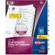 Avery Ready Index 10-tab Custom TOC Dividers - 60 x Divider(s) - 1-10, Table of Contents - 10 Tab(s)/Set - 8.5" Divider Width x 