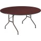 Iceberg Premium Wood Laminate Folding Table - For - Table TopMahogany Round, Melamine Top - Traditional Style - 500 lb Capacity 