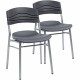 Iceberg CafeWorks Cafe Chairs, 2-Pack - Black Polyethylene Seat - Polyethylene Back - Powder Coated Steel Frame - Four-legged Ba
