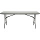 Iceberg IndestrucTable Commercial Folding Table - For - Table TopCharcoal Rectangle Top - Powder Coated Gray Round Leg Base - Co