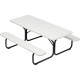 Iceberg IndestrucTable TOO 1200 Series 65923 Commercial Grade Picnic Table - Gray Steel Frame - Platinum - Steel, Polyethylene -