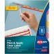 Avery(R) 8 Tab Plastic Dividers for 3 Ring Binder, Easy Print & Apply Clear Label Strip, Index Maker(R) Customizable Multicolor 