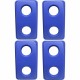 Thin Bin Round Cut Out Blue Lid - Rectangular - 4 / Carton - Blue