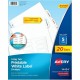 Avery Big Tab Printable White Label Dividers - 100 x Divider(s) - 5 - 5 Tab(s)/Set - 8.5" Divider Width x 11" Divider Length - 3
