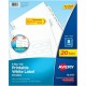 Avery Big Tab Printable White Label Dividers - 160 x Divider(s) - 8 - 8 Tab(s)/Set - 8.5" Divider Width x 11" Divider Length - 3