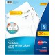 Avery Big Tab Tab Divider - 100 x Divider(s) - 5 - 5 Tab(s)/Set - 8.5" Divider Width x 11" Divider Length - 3 Hole Punched - Whi