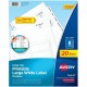 Avery Big Tab Printable Large White Dividers with Easy Peel, 8 Tabs - 160 x Divider(s) - 8 - 8 Tab(s)/Set - 8.5" Divider Width x