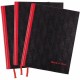 Black n' Red Casebound Hardcover Notebook 3-pack - Case Bound - 12" x 8.5" x 1.7" - Matte Cover - Hard Cover, Bleed Resistant, R