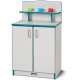 Rainbow Accents - Culinary Creations Kitchen Cupboard - Teal - 1 Each - Teal, Gray, Chrome - Wood