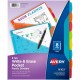 Avery Write & Erase 8-Tab Plastic Dividers, Pockets, Brights (16103) - Multicolor - Plastic - 2 - Hole-punched, Write-on Label, 