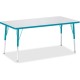 Jonti-Craft Berries Adult Height Color Edge Rectangle Table - For - Table TopLaminated Rectangle, Teal Top - Four Leg Base - 4 L