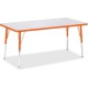 Jonti-Craft Berries Adult Height Color Edge Rectangle Table - For - Table TopLaminated Rectangle, Orange Top - Four Leg Base - 4